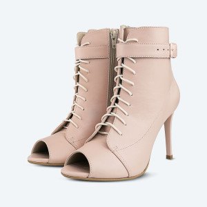 Blush Blossoms –  хилсы из натуральной кожи с двойной фиксацией (9 см)