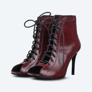 Maria Heels – красные лаковые хилсы из натуральной кожи (9 см)