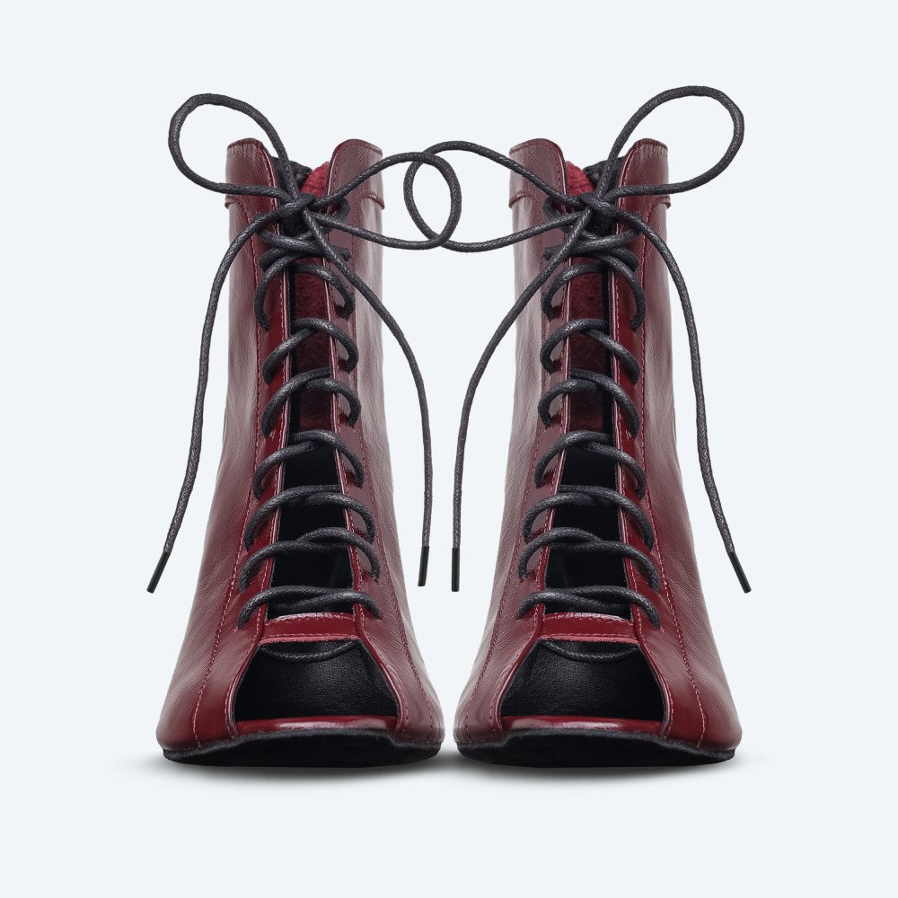 Maria Heels – красные лаковые хилсы из натуральной кожи (9 см) - 2