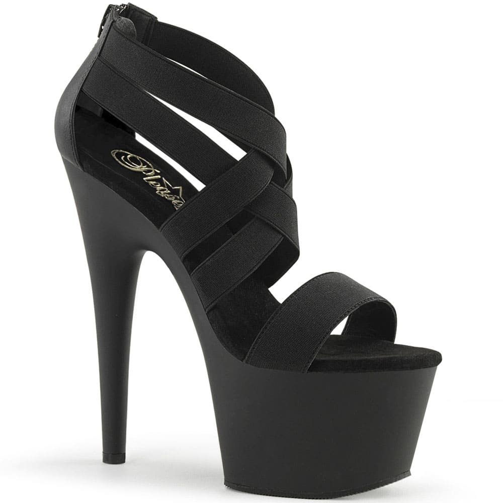 Pleaser Adore-769 – Черные босоножки с ремешками (каблук 17,8 см) - 1
