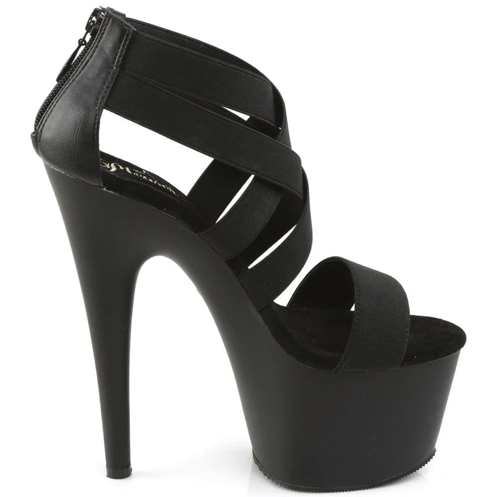 Pleaser Adore-769 – Черные босоножки с ремешками (каблук 17,8 см) - 5