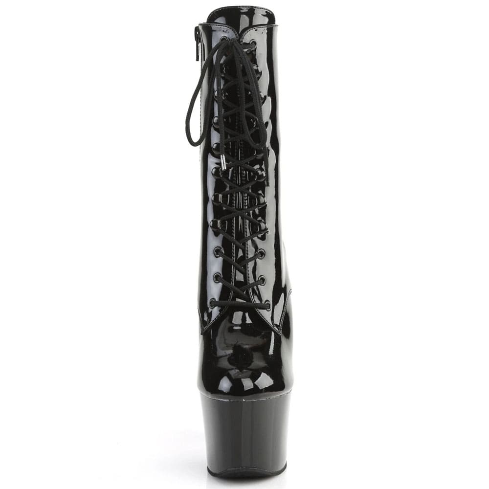 Pleaser Sky-1020 – Чорні лаковані ботильйони (каблук 17,8 см) - 2