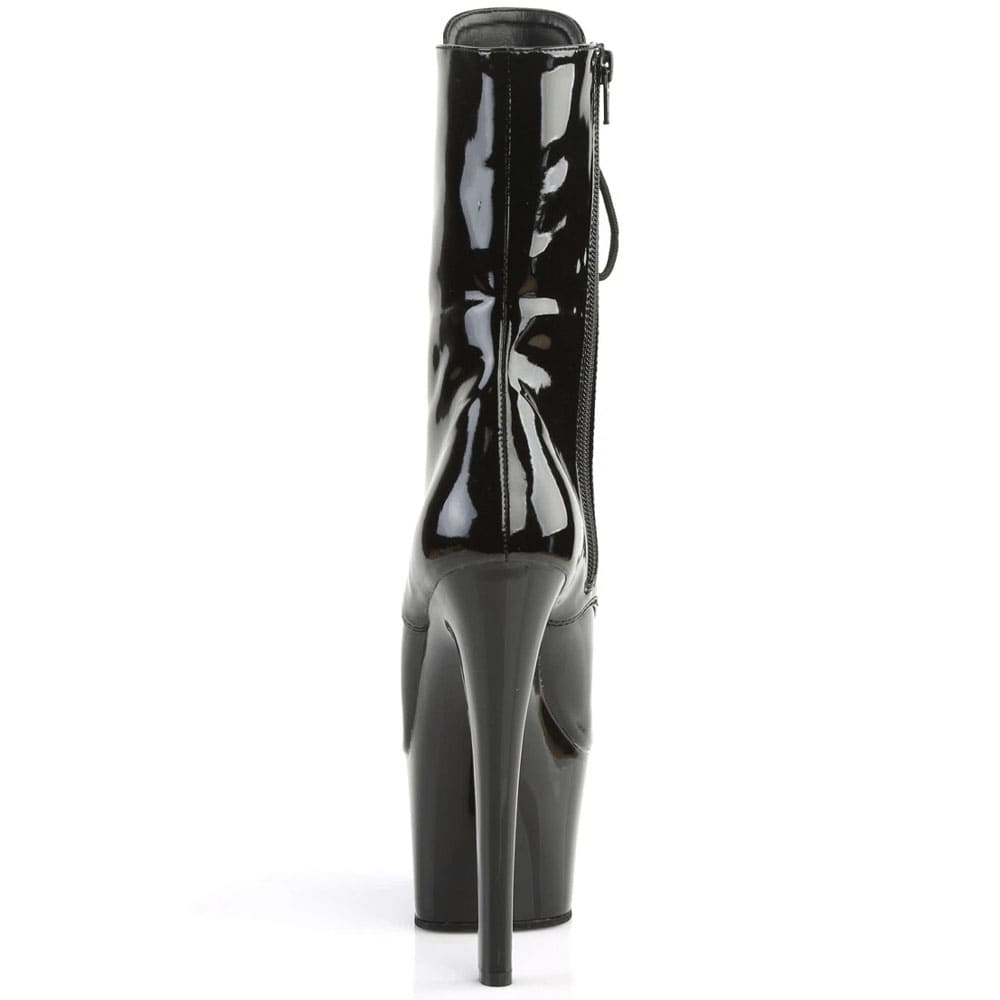 Pleaser Sky-1020 – Чорні лаковані ботильйони (каблук 17,8 см) - 3