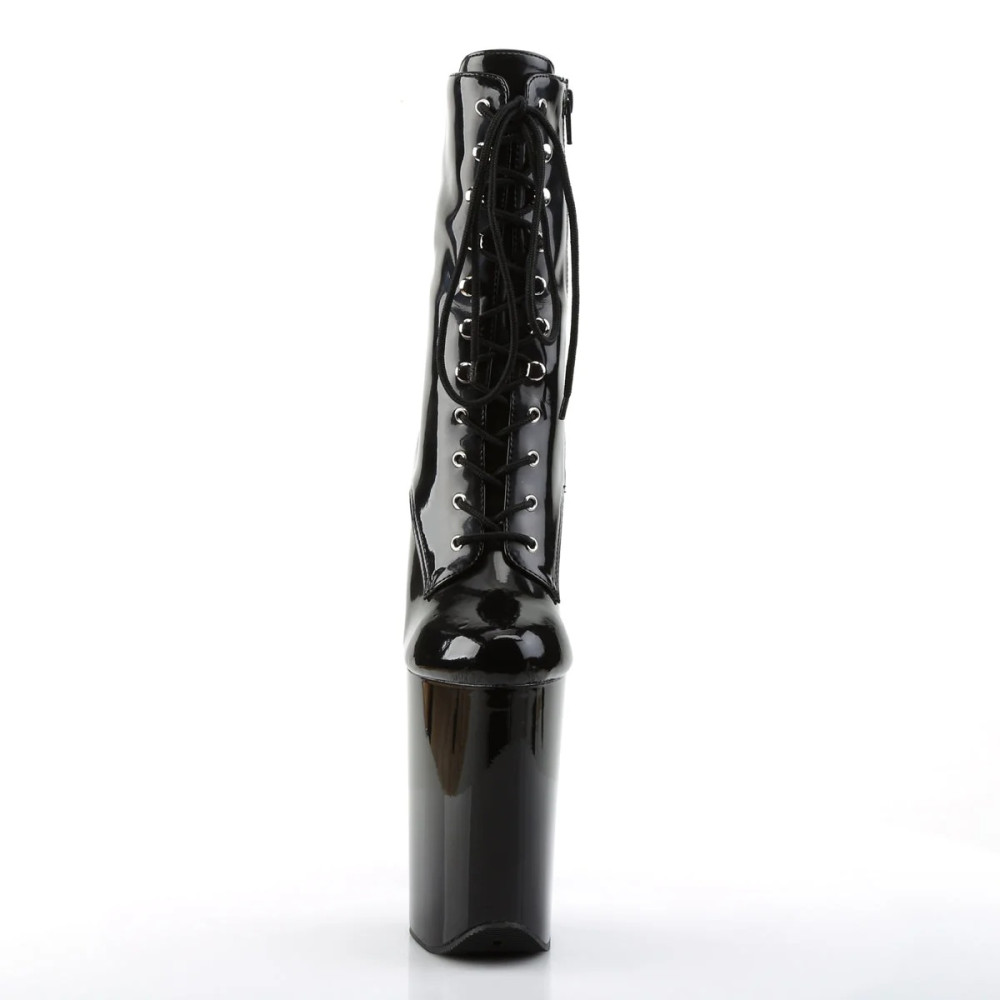 Pleaser Infinity-1020 - Черные лакированные ботинки (каблук 23 см) - 4